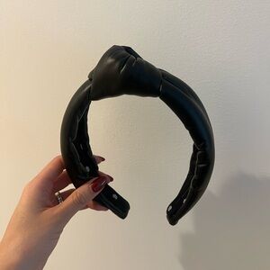 Lele Sadoughi black leather headband